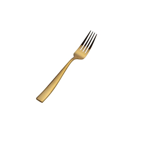 Bon Chef Manhattan, Dinner Fork, Euro, Solid Handle, Matte Finish, 18/10, 8.38" - Gold Matte , set of 12 S3017GM